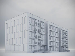 Modern Residential Building 013 3D Model
