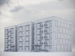 Modern Residential Building 013 3D Model