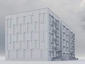 Modern Residential Building 013 3D Model