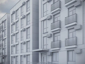 Modern Residential Building 013 3D Model
