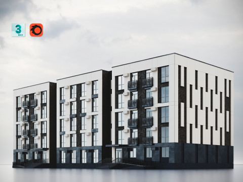 Modern Residential Building 013 3D Model
