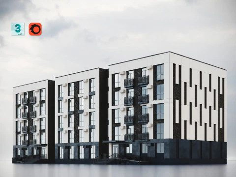 B&acirc;timent r&eacute;sidentiel moderne 013 Modèle 3D