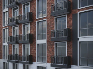 Brick Residential Building 012 3D Model