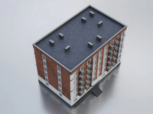 Brick Residential Building 012 3D Model