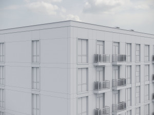 Brick Residential Building 012 3D Модель