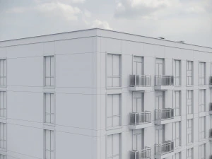Brick Residential Building 012 3D Model