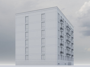 Brick Residential Building 012 3D Модель