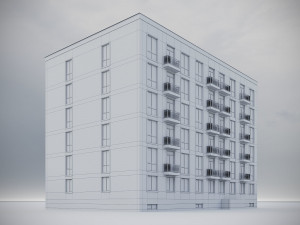 Brick Residential Building 012 3D Модель