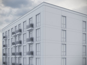 Brick Residential Building 012 3D Модель