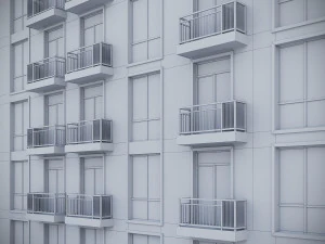 Brick Residential Building 012 3D Model