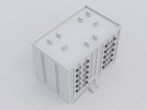 Brick Residential Building 012 3D Модель