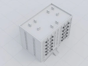 Brick Residential Building 012 3D Model