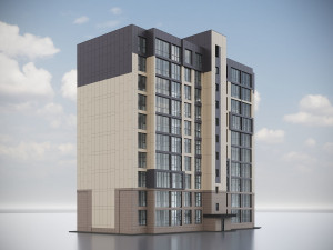 Modern Residential Building 009 3D Model