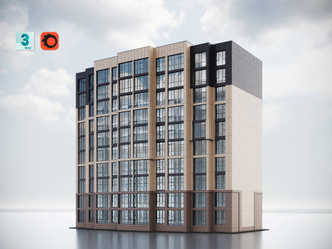 Modern Residential Building 009 3D Model