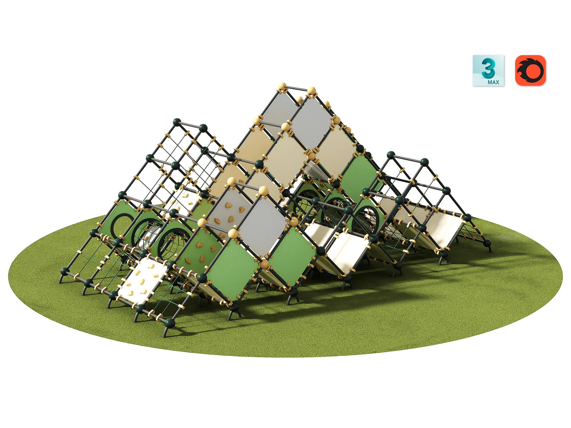 Outdoor Kids Playground - 003 3D Model .c4d .max .obj .3ds .fbx .stl .blend 