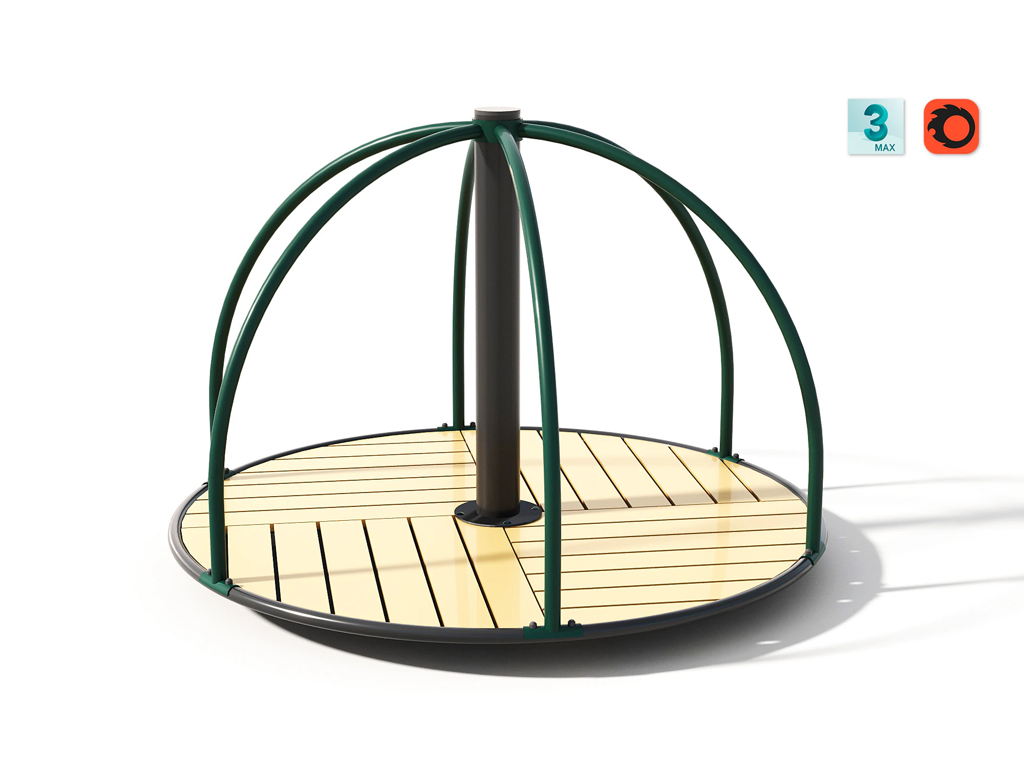 Carousel - Outdoor Kids Playground - 004 3D Model .c4d .max .obj .3ds .fbx .stl .blend 
