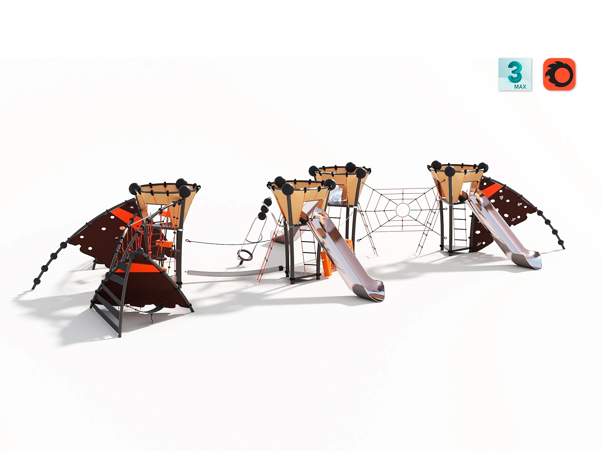 Outdoor Kids Playground - 007 3D Model .c4d .max .obj .3ds .fbx .stl .blend 