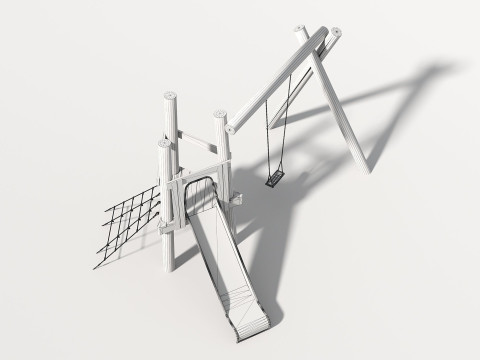 Wooden Outdoor Play Equipment - Playground - 008 3D 모델