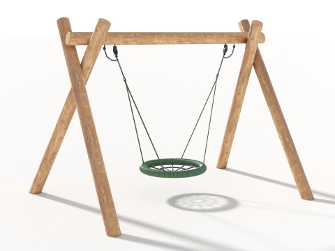 Wooden Swing - Outdoor Kids Playground 005 3D 모델