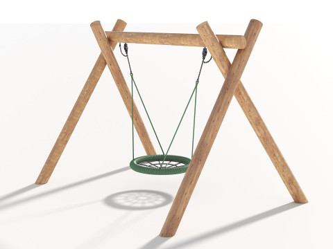 Wooden Swing - Outdoor Kids Playground 005 3D 모델
