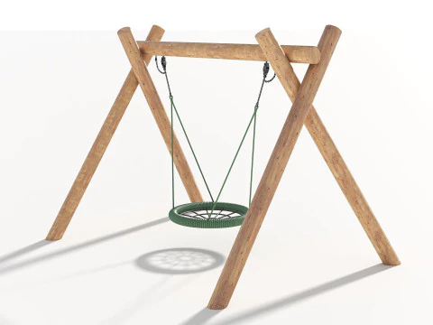 Wooden Swing - Outdoor Kids Playground 005 3D Model
