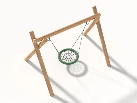 Wooden Swing - Outdoor Kids Playground 005 3D Model