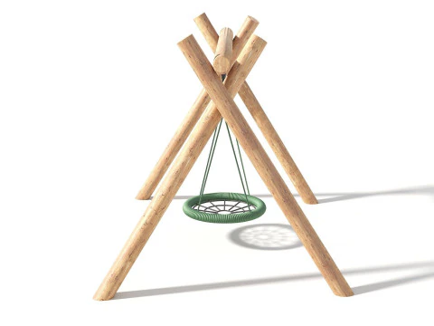 Wooden Swing - Outdoor Kids Playground 005 3D Model