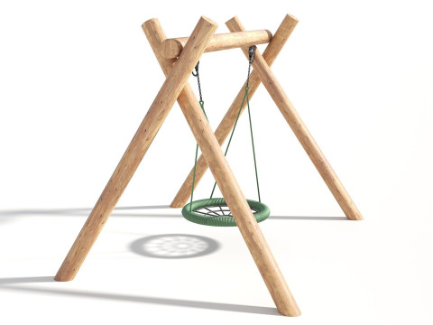 Wooden Swing - Outdoor Kids Playground 005 3D 모델