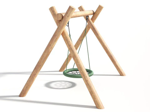 Wooden Swing - Outdoor Kids Playground 005 3D Model