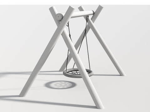 Wooden Swing - Outdoor Kids Playground 005 3D 모델