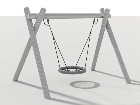 Wooden Swing - Outdoor Kids Playground 005 3D Model