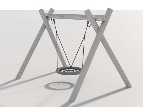 Wooden Swing - Outdoor Kids Playground 005 3D 모델