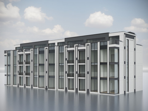 Modern Residential Building 020 3D Model
