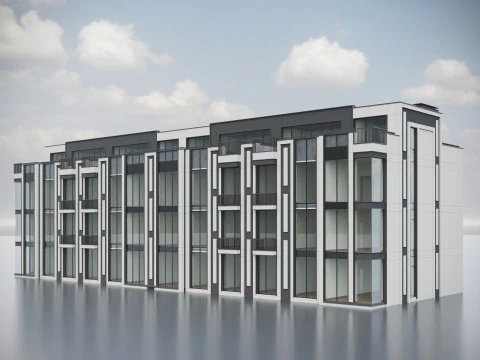 Modern Residential Building 020 3D Model
