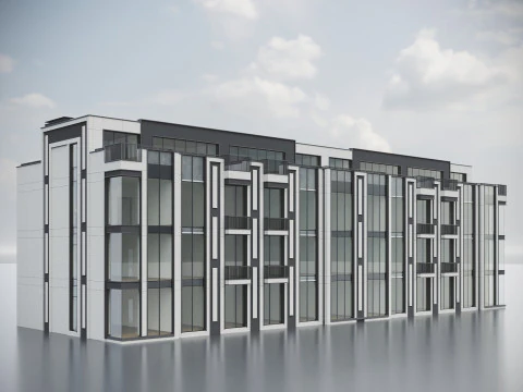 Modern Residential Building 020 3D Model