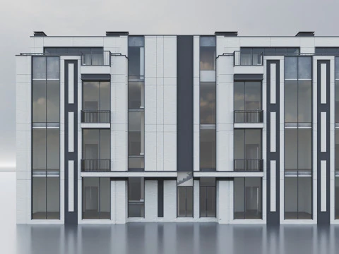 Modern Residential Building 020 3D Model