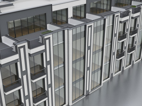 Modern Residential Building 020 3D Model