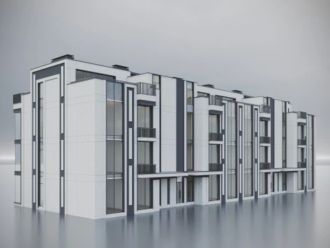 Modern Residential Building 020 3D Model