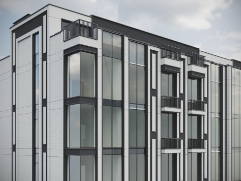 Modern Residential Building 020 3D Model