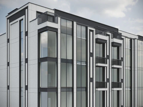 Modern Residential Building 020 3D Model