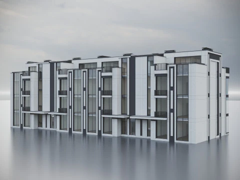 Modern Residential Building 020 3D Model