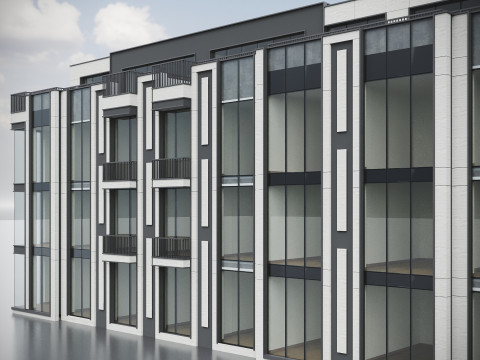 Modern Residential Building 020 3D Model