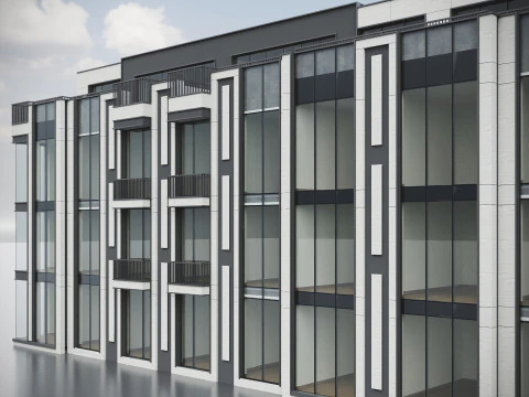 Modern Residential Building 020 3D Model