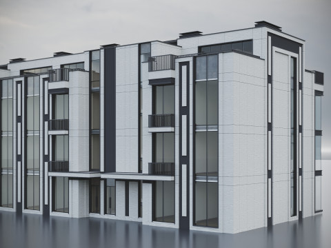 Modern Residential Building 020 3D Model