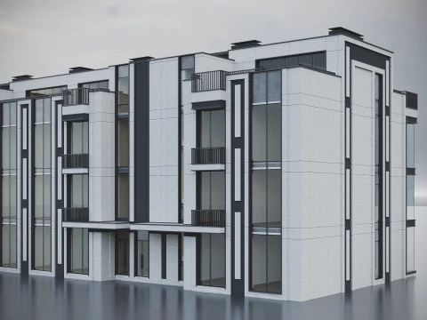 Modern Residential Building 020 3D Model
