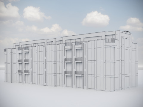 Modern Residential Building 020 3D Model