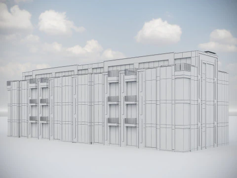Modern Residential Building 020 3D Model