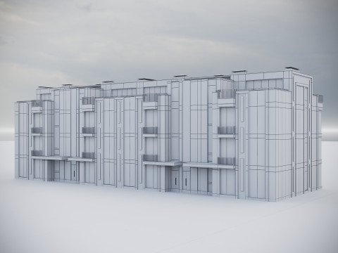 Modern Residential Building 020 3D Model