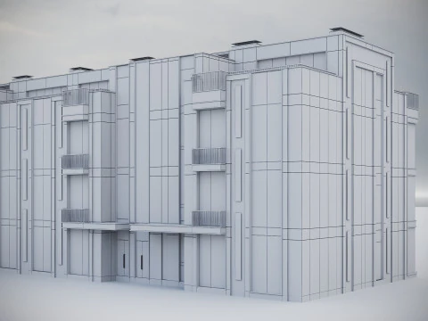 Modern Residential Building 020 3D Model