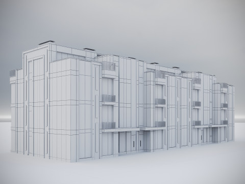 Modern Residential Building 020 3D Model